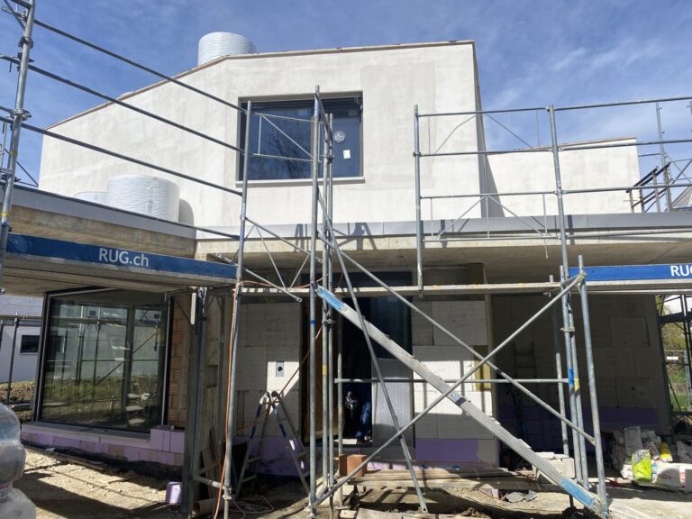 Bodenheizung, Unterlagsboden und Grundputz